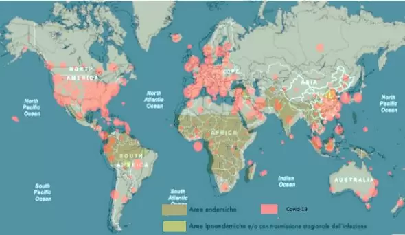 mappe sovrapposte malaria-covid19