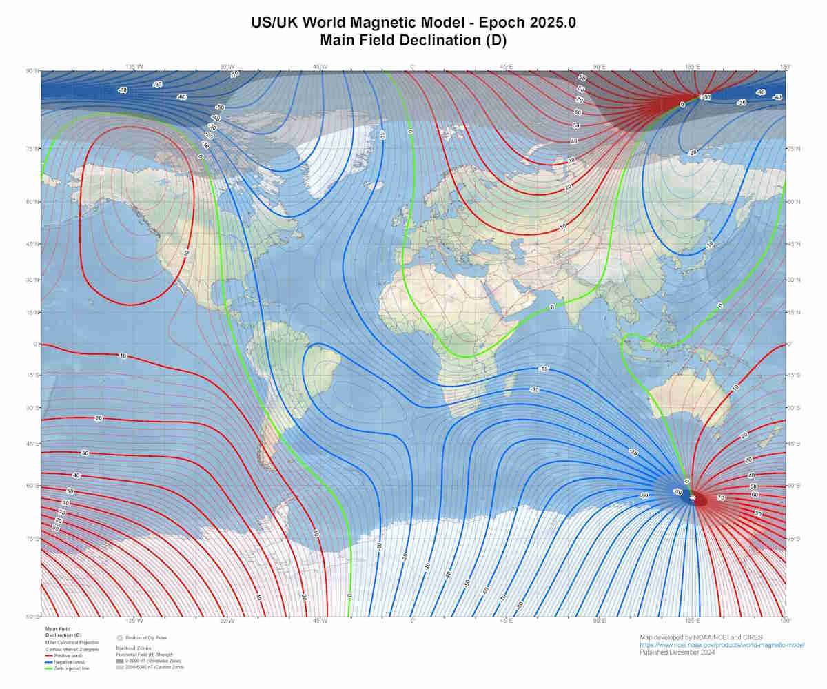 US-UK WORLD MAGNETIC MODEL 2025 C